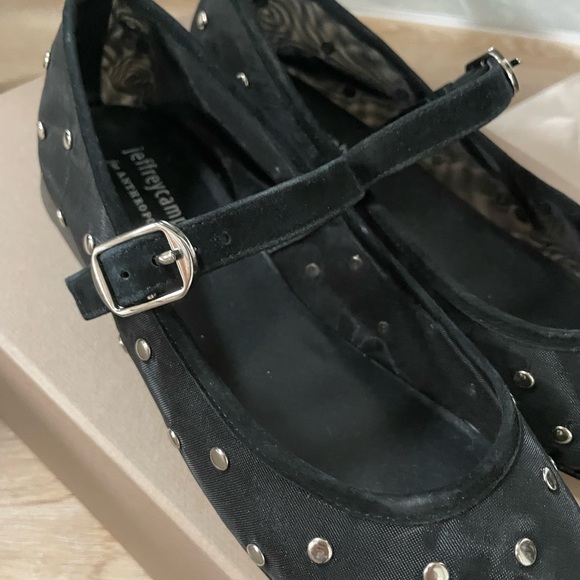 Jeffrey Campbell Mesh Black Studded Women's Flats - Picture 4 of 6
